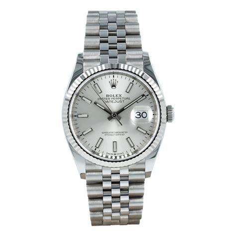 preowned rolex datejust 36|Rolex Datejust silver dial 36mm.